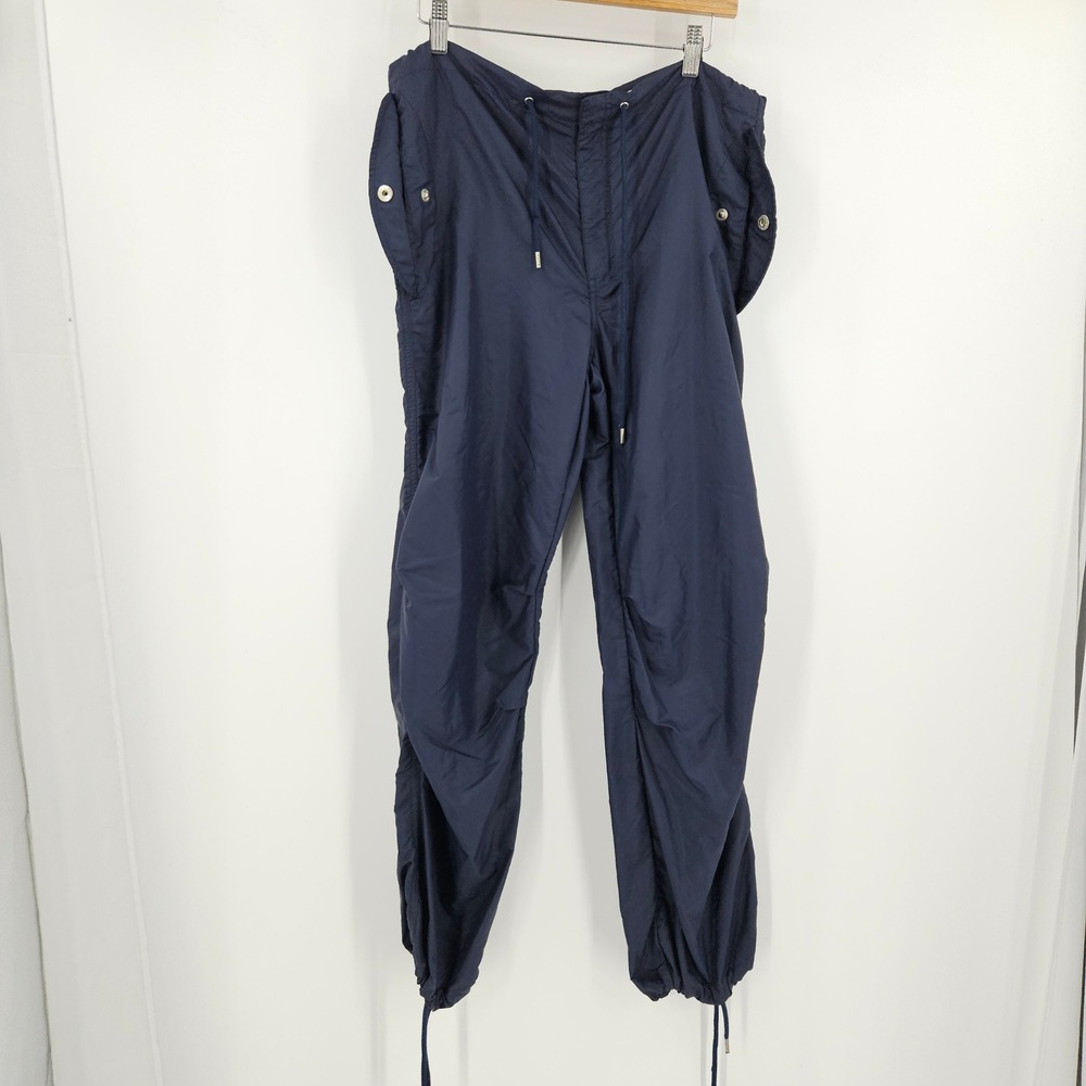 Moschino Jeans Parachute Cargo Pants Navy Blue Drawstring Streetwear Gorpcore 6
